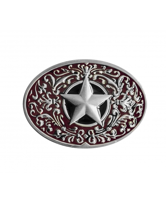 Belt Buckle -  Texas Star Burgundy