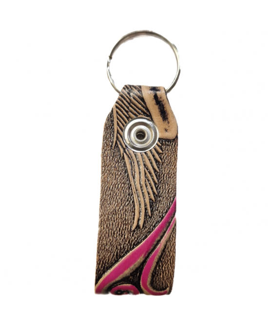 Belt Loop Keyring - Eagle Red Flower 