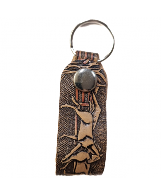 Belt Loop Keyring - Brown Horses