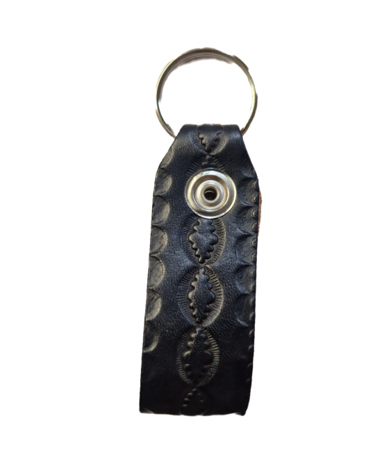 Belt Loop Keyring - Black Oval 