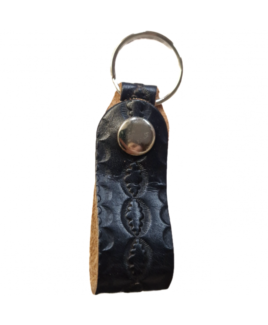 Belt Loop Keyring - Black Oval 