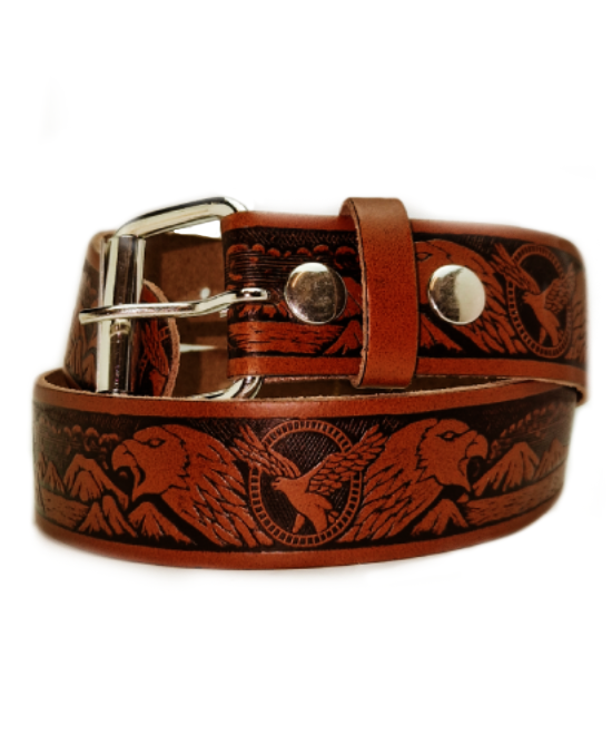 Leather Belt - Eagles Dark Brown