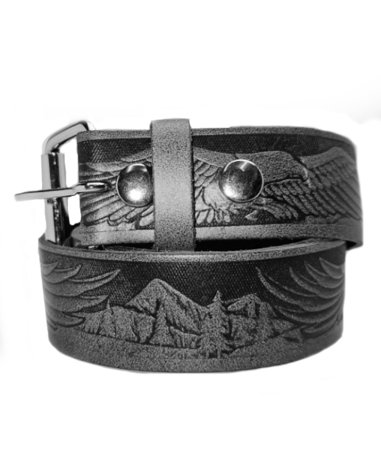 Leather Belt - Flying Eagle Grey