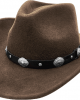 Wool Felt Western Brown Concho Hat