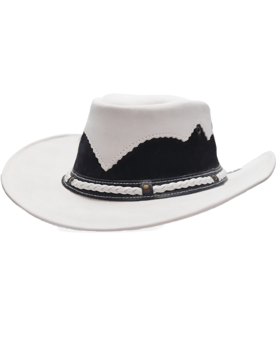 Leather Western Hat - White