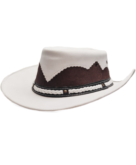 Leather Western Hat - White