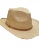 Straw Western Hat with Brown Hatband - Sand