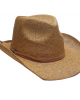 Straw Western Hat with Brown Hatband - Dune