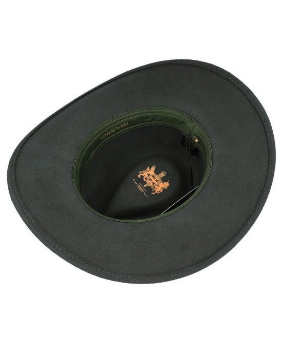 Wool Felt Western Green Hat - Crushable