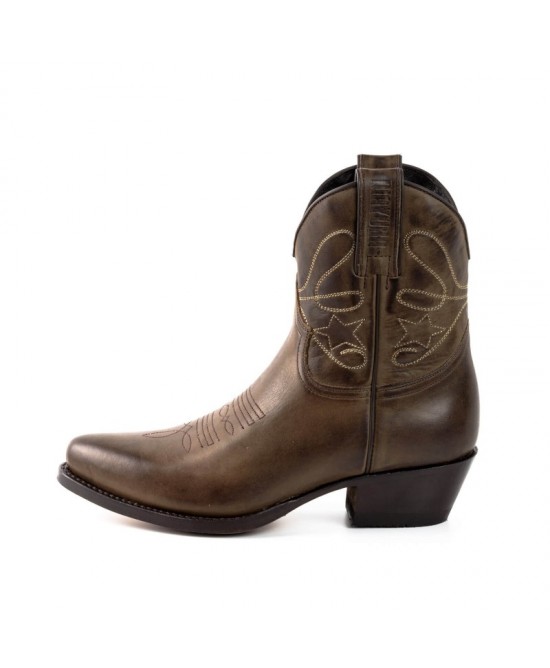 Mayura 2374 Dark Brown Ladies Cowboy Ankle Boots