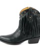 Mayura 2374 Negro Fringes Ladies Cowboy Ankle Boots