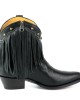 Mayura 2374 Negro Fringes Ladies Cowboy Ankle Boots