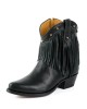 Mayura 2374 Negro Fringes Ladies Cowboy Ankle Boots