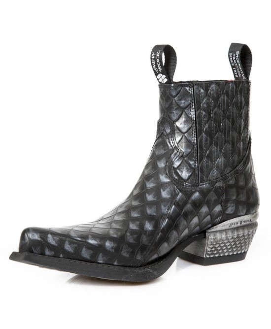 New Rock - M-7953PT-S8 Dragon Pattern Ankle Boots - LIMITED EDITION ONLY 1 PAIR LEFT