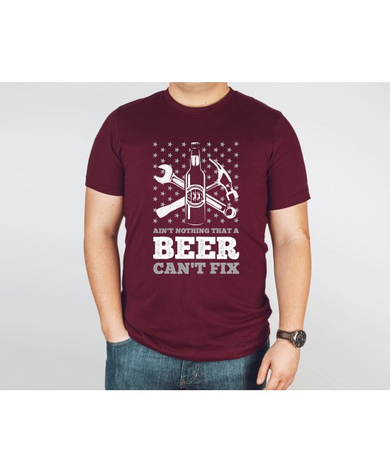 Rootin' Tootin' Tees - Ain't Nothing A Beer Can't Fix Red