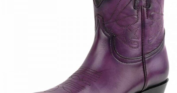 Mayura 2374 Purple Ladies Cowboy Ankle Boots